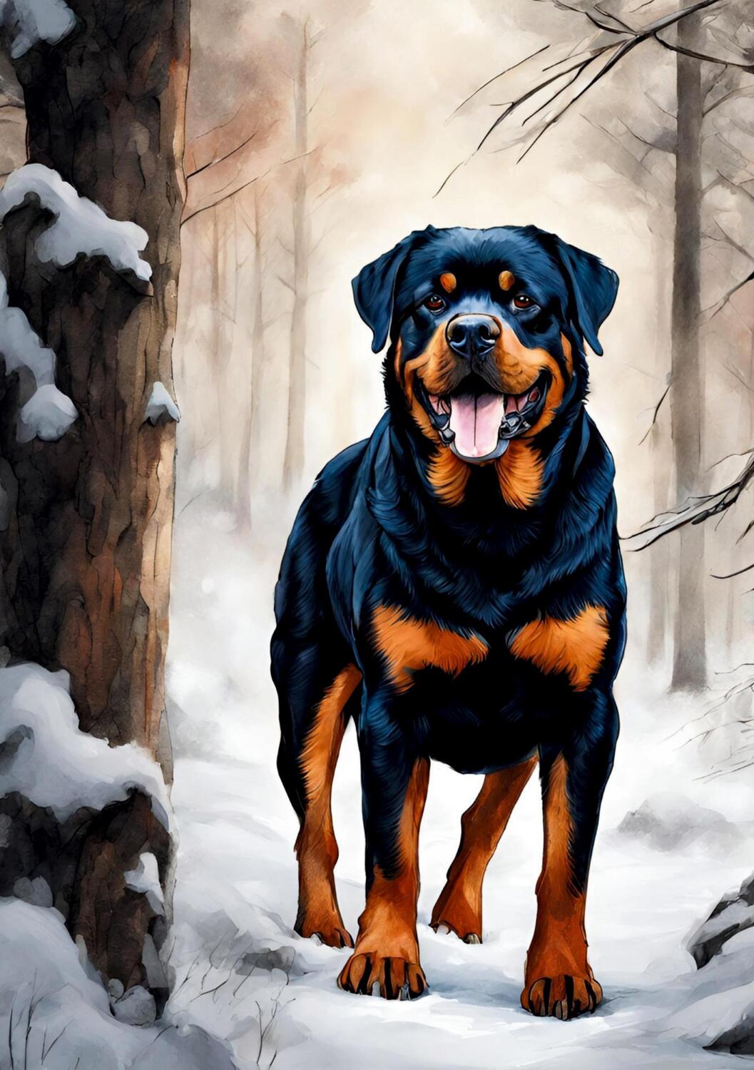 Cover: 9783384052346 | Hund Notizbuch Winterzeit Weihnachten Rottweiler mit 55 lustigen...