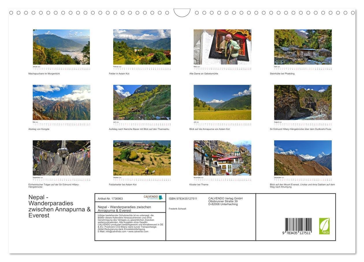 Bild: 9783435127511 | Nepal - Wanderparadies zwischen Annapurna &amp; Everest (Wandkalender...