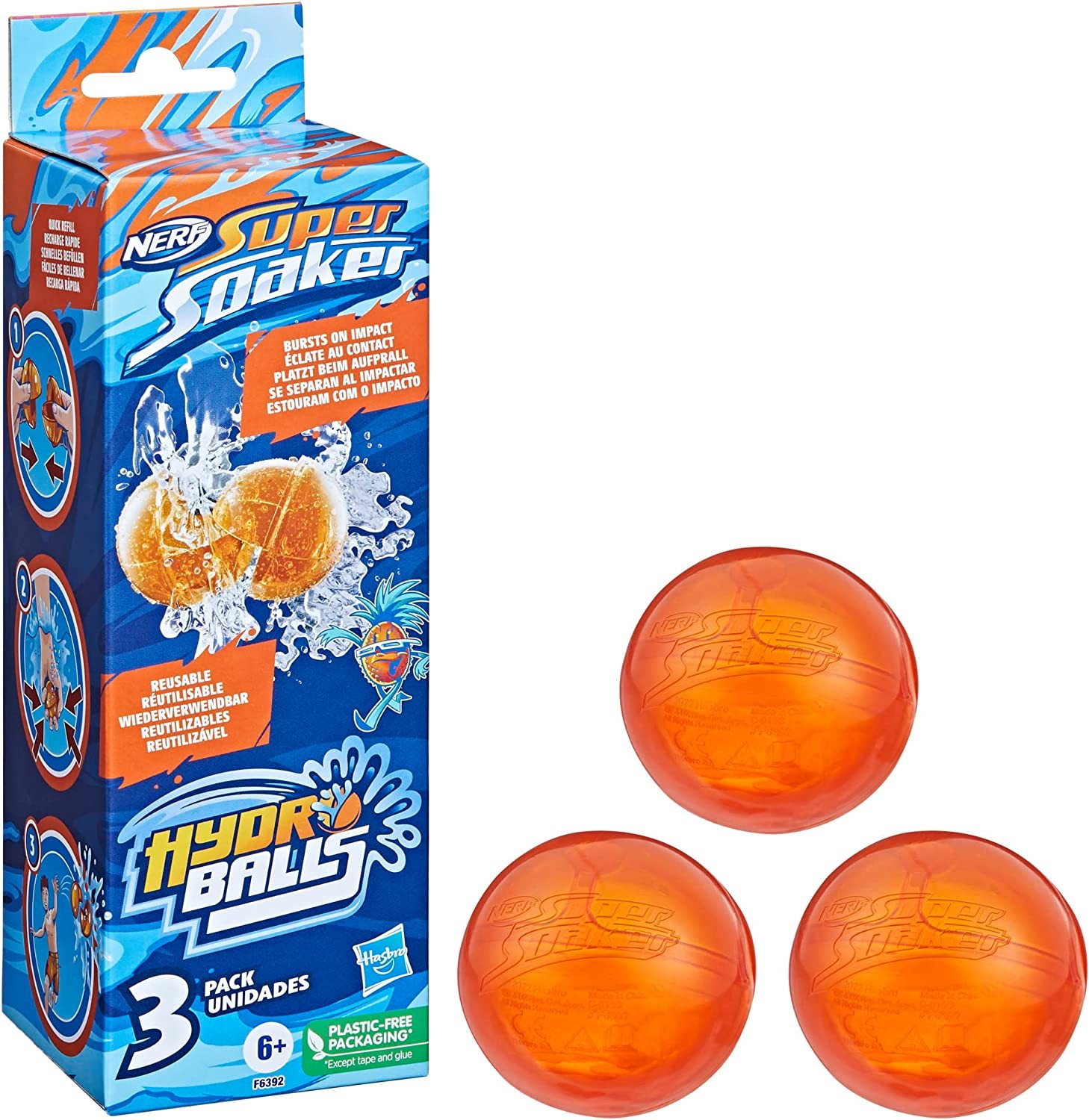 Cover: 5010994193638 | Hasbro F63925L0 - Nerf Super Soaker Hydro Balls, 3 Stück,...