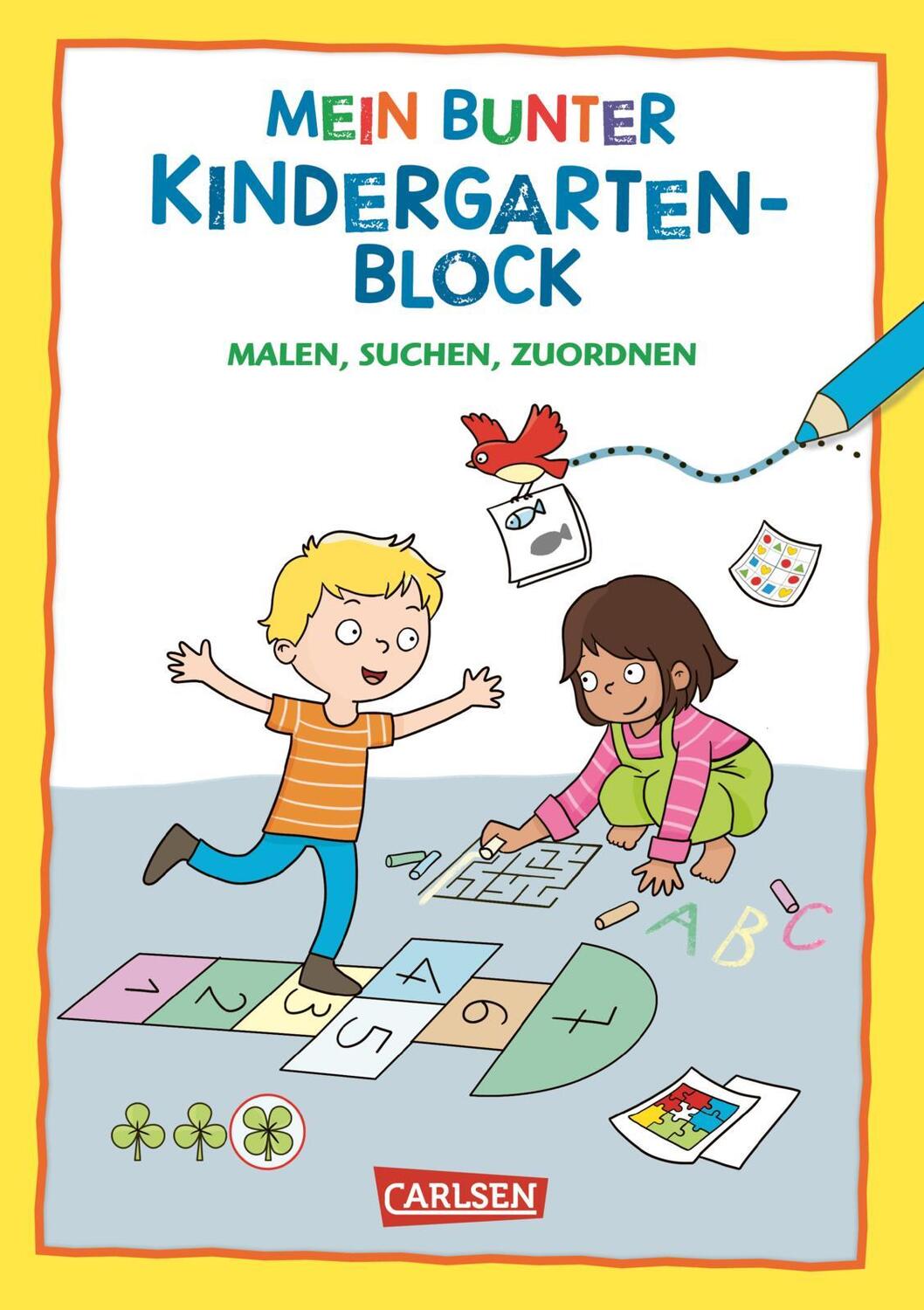 Cover: 9783551192073 | Rätseln für Kita-Kinder: Mein bunter Kindergarten-Block: Malen,...