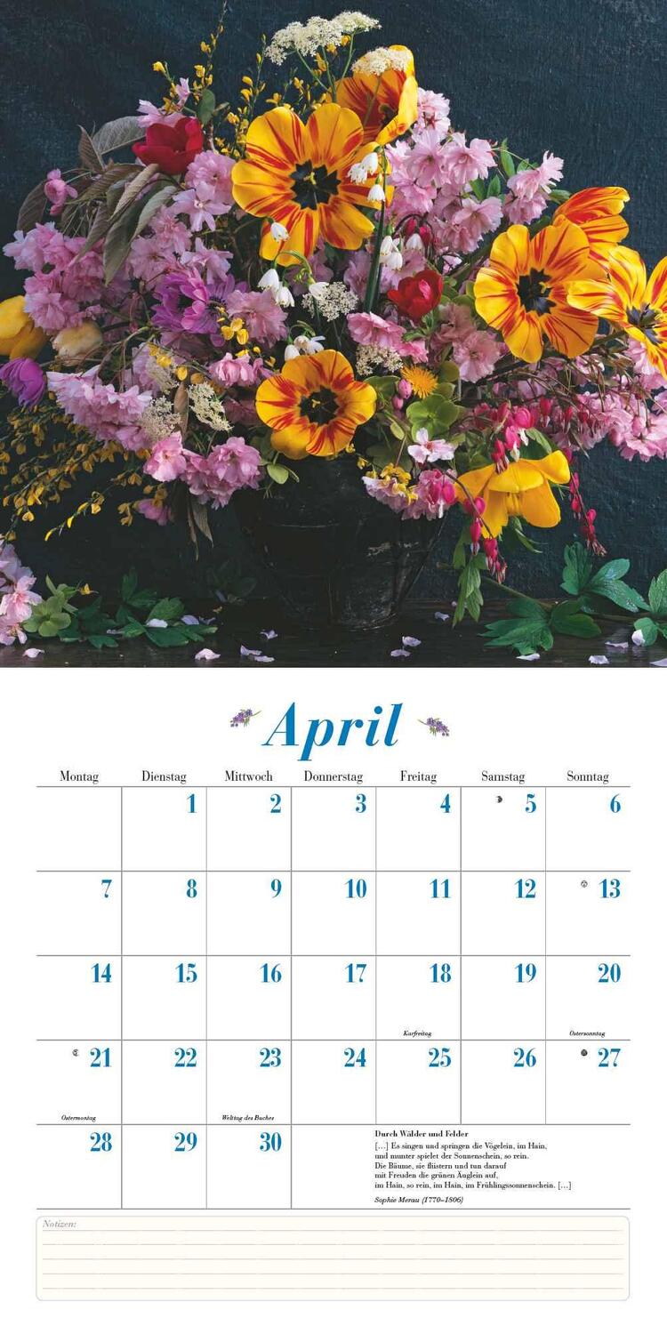 Bild: 4250809652832 | Blumenliebe 2025 - Broschürenkalender - Mit Gedichten - Format 30 x...