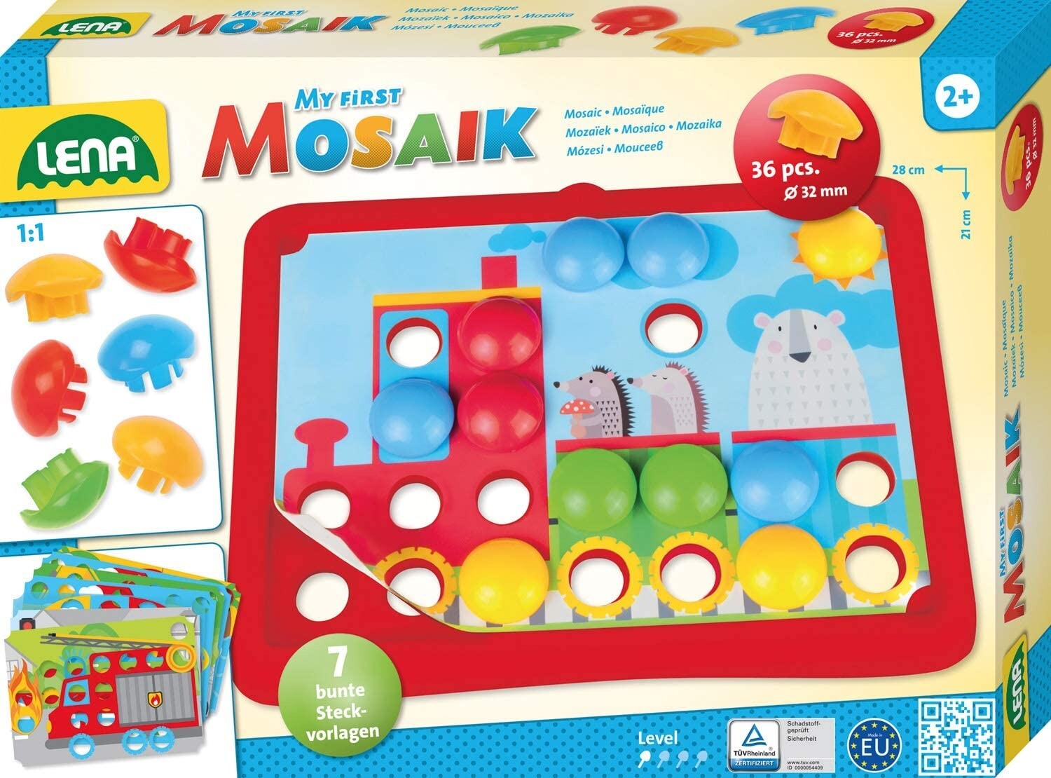 Cover: 4006942847303 | LENA® 35633 - My First Mosaik: Verkehr, Steckspiel 44-teilig | 35633