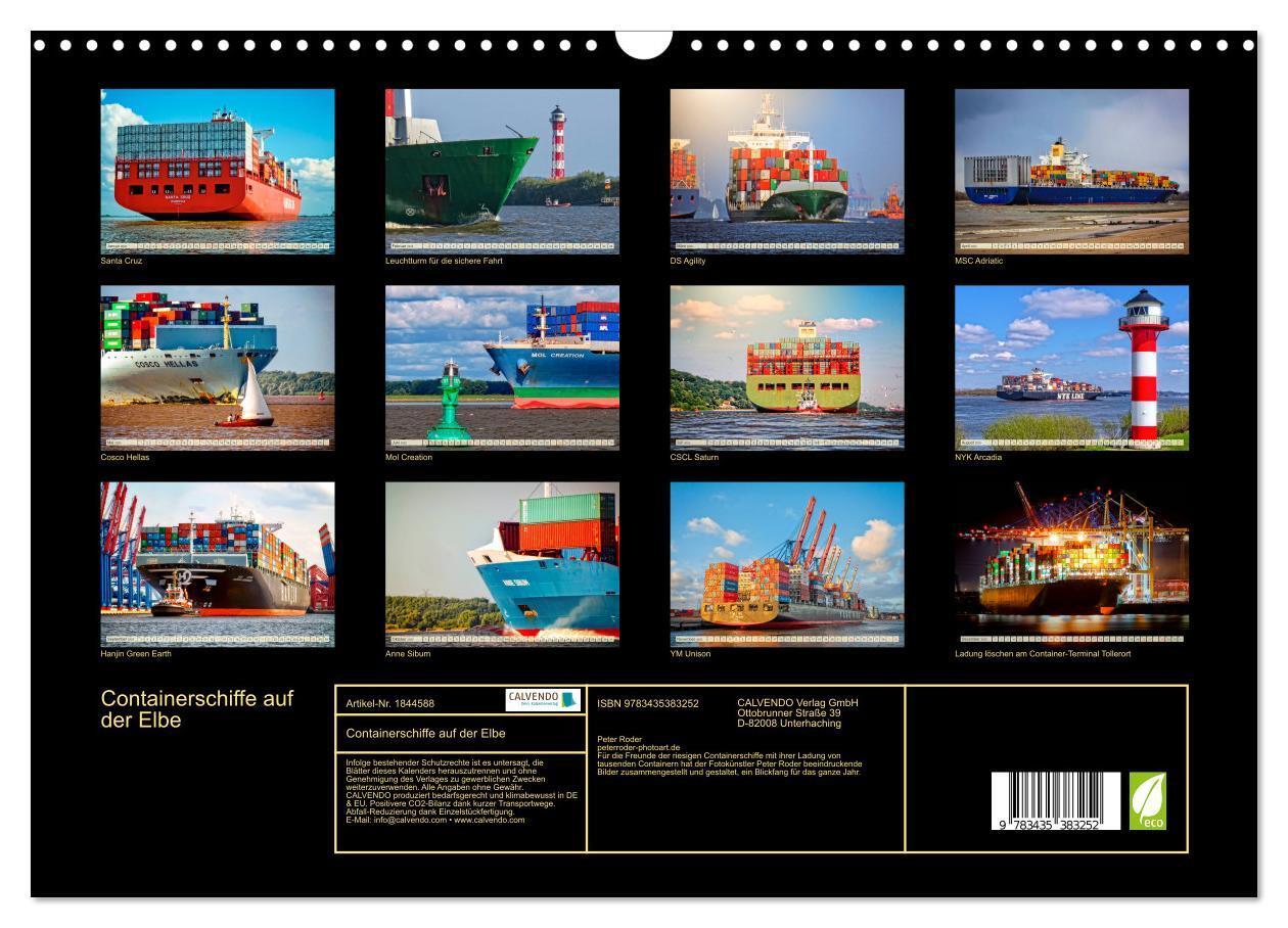 Bild: 9783435383252 | Containerschiffe auf der Elbe (Wandkalender 2025 DIN A3 quer),...