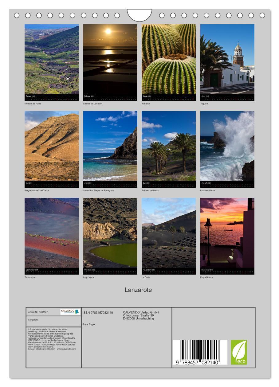 Bild: 9783457082140 | Lanzarote (Wandkalender 2025 DIN A4 hoch), CALVENDO Monatskalender