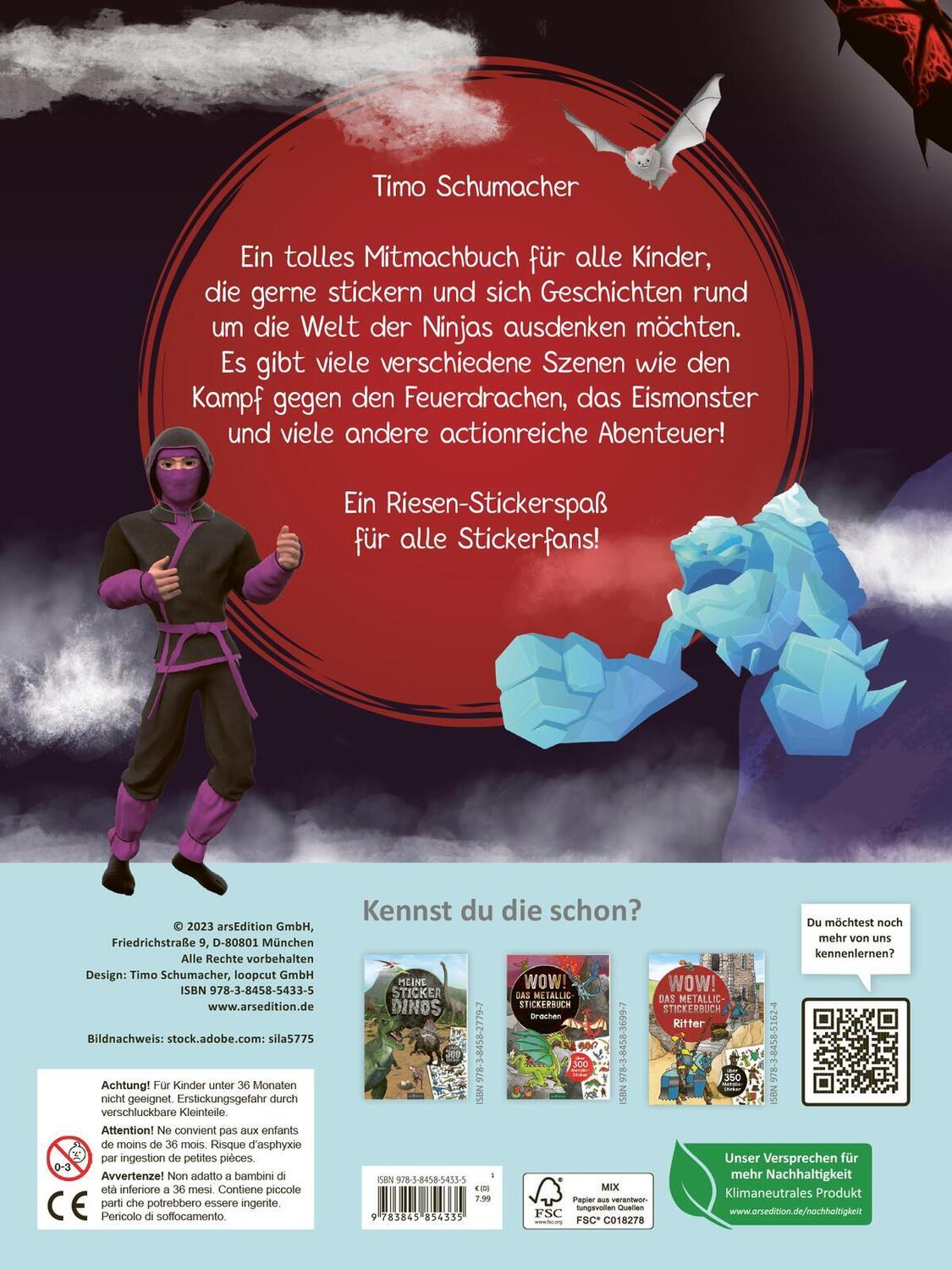 Rückseite: 9783845854335 | Mein Ninja-Stickerbuch | Über 300 Sticker | Taschenbuch | 40 S. | 2023