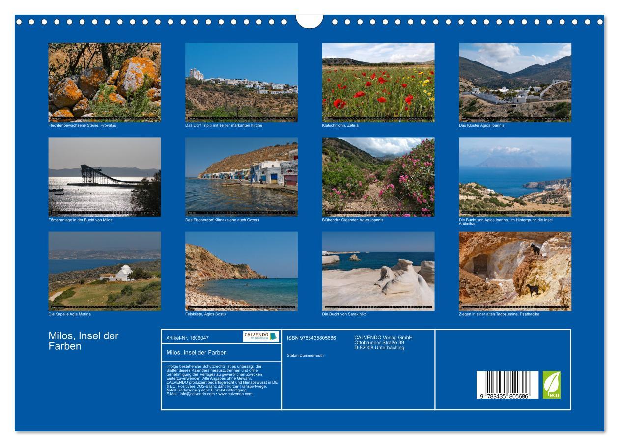 Bild: 9783435805686 | Milos, Insel der Farben (Wandkalender 2025 DIN A3 quer), CALVENDO...