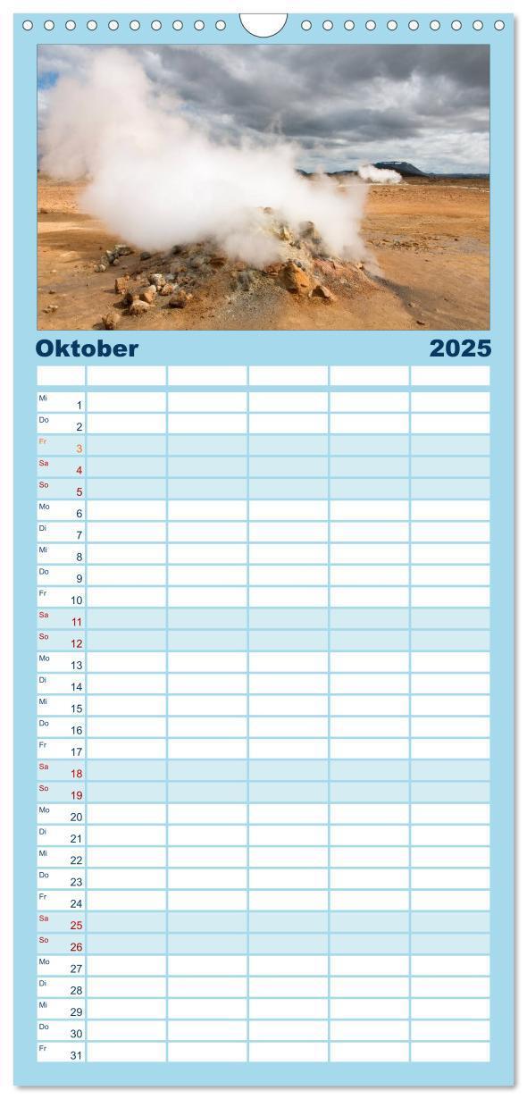 Bild: 9783457118511 | Familienplaner 2025 - Island mit 5 Spalten (Wandkalender, 21 x 45...