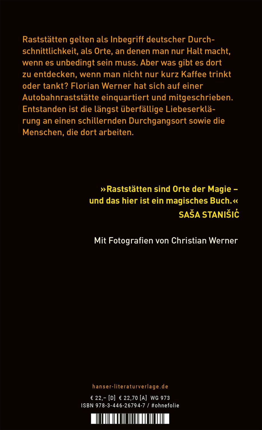 Bild: 9783446267947 | Die Raststätte | Eine Liebeserklärung | Florian Werner | Buch | 158 S.