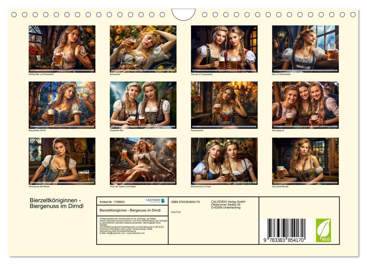 Bild: 9783383854170 | Bierzeltköniginnen - Biergenuss im Dirndl (Wandkalender 2025 DIN A4...