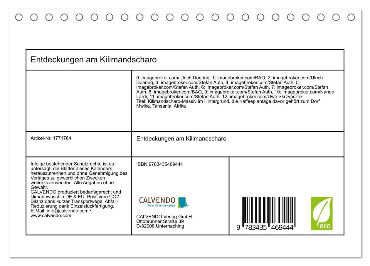 Bild: 9783435469444 | Entdeckungen am Kilimandscharo (Tischkalender 2025 DIN A5 quer),...