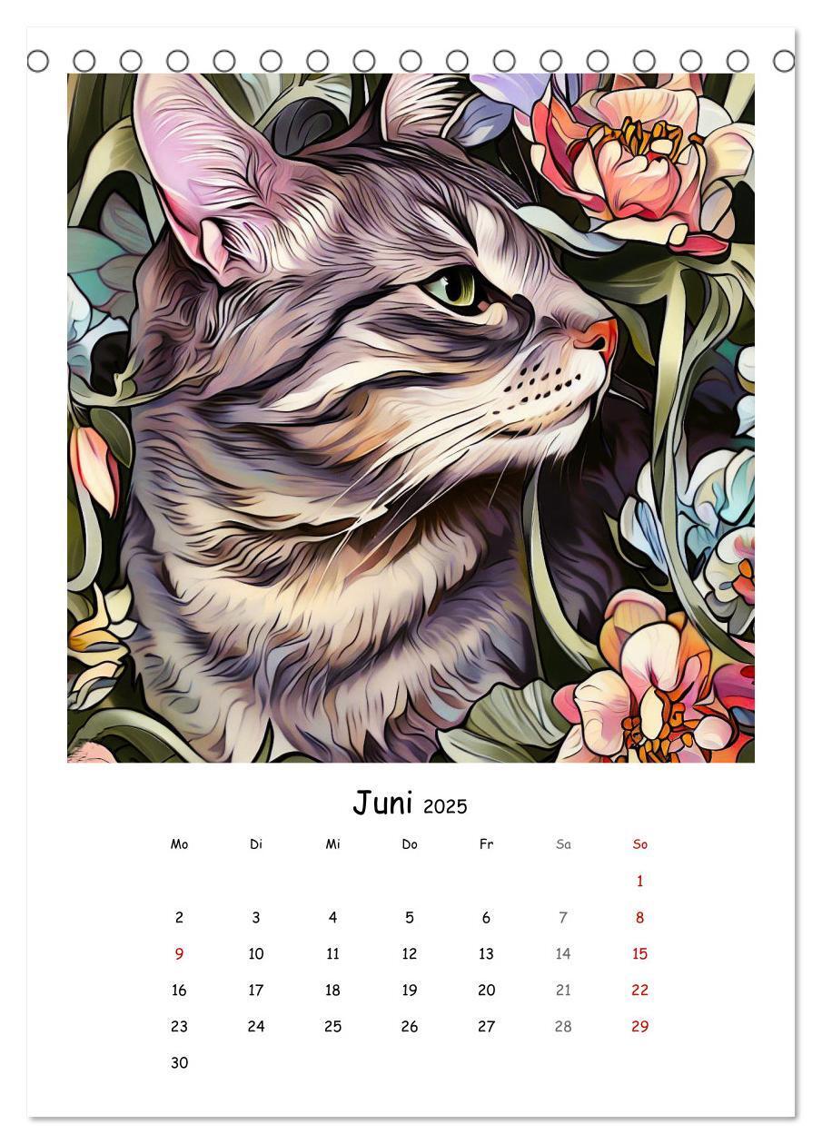 Bild: 9783435875122 | Jugendstil Katzen (Tischkalender 2025 DIN A5 hoch), CALVENDO...