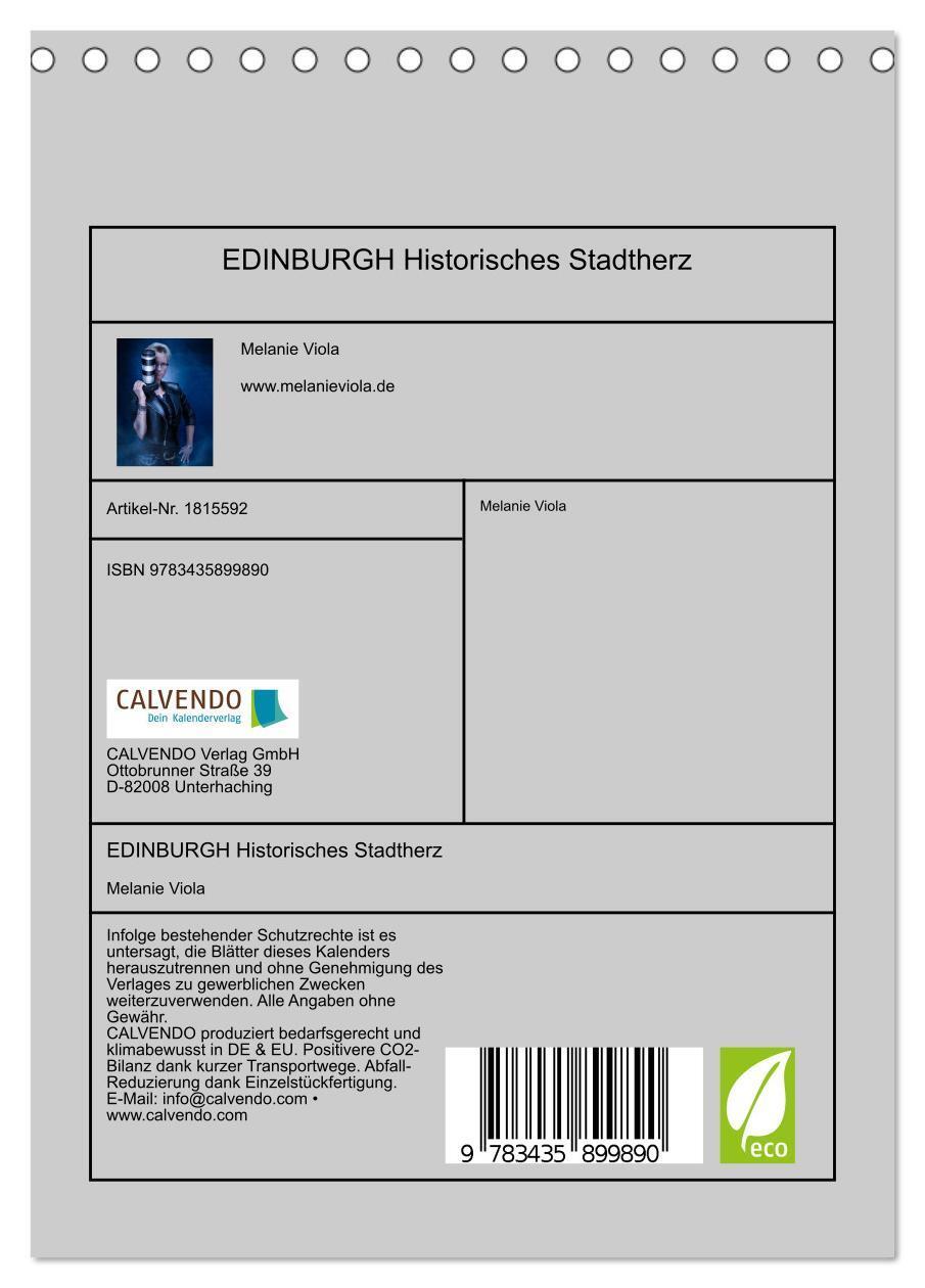 Bild: 9783435899890 | EDINBURGH Historisches Stadtherz (Tischkalender 2025 DIN A5 hoch),...