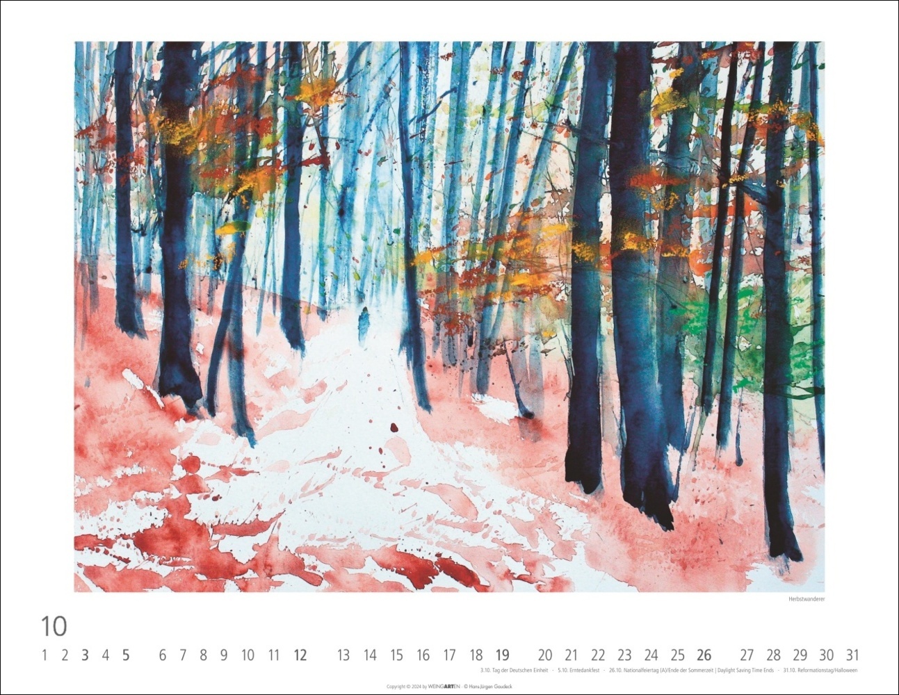 Bild: 9783839901540 | Zwischen Himmel und Erde Kalender 2025 - Aquarelle von Hans-Jürgen...