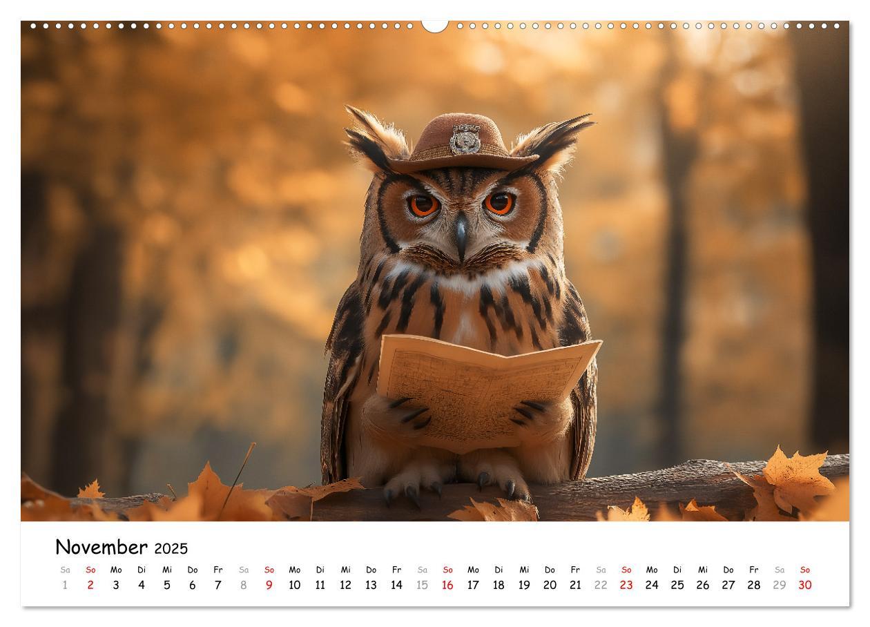 Bild: 9783457213964 | Eulen im Wald - Die geheimen Jobs und Aufgaben (Wandkalender 2025...