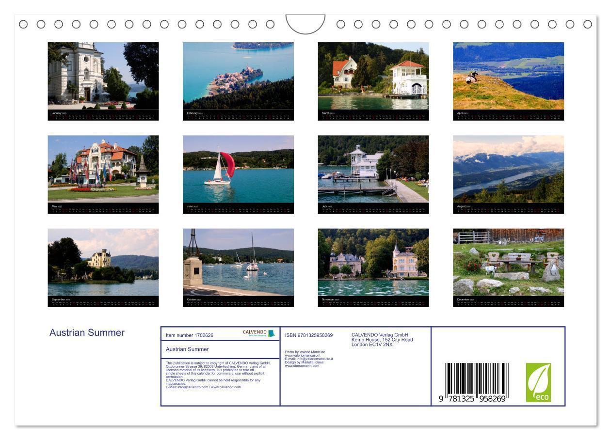 Bild: 9781325958269 | Austrian Summer (Wall Calendar 2025 DIN A4 landscape), CALVENDO 12...