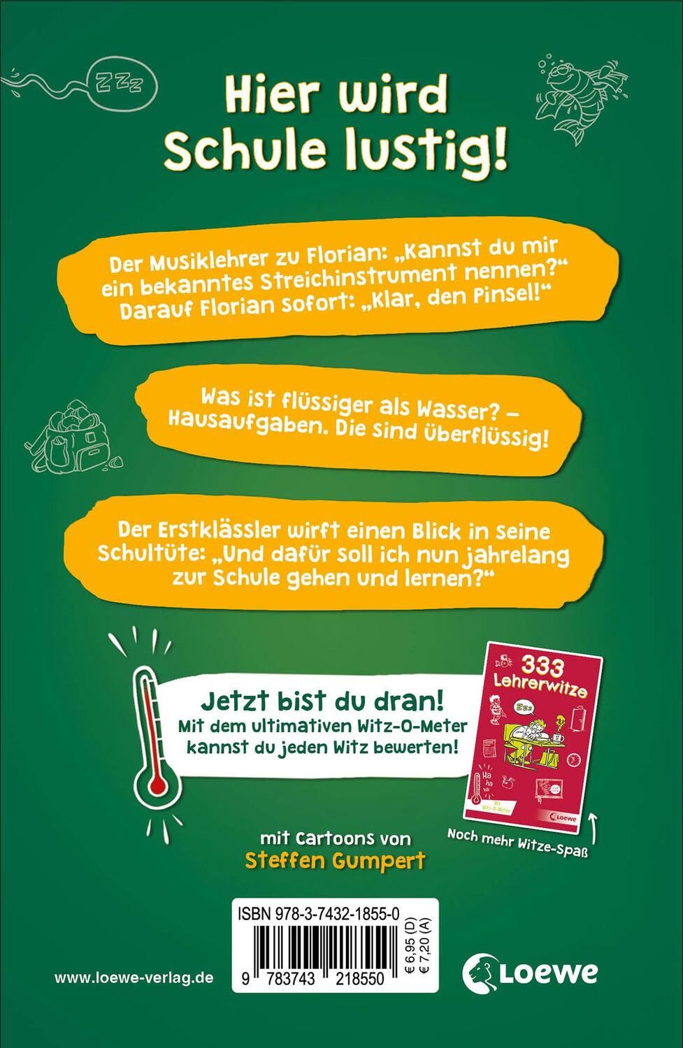 Rückseite: 9783743218550 | 333 Kinderwitze - Schule | Waldemar Schornsteiner (u. a.) | Buch