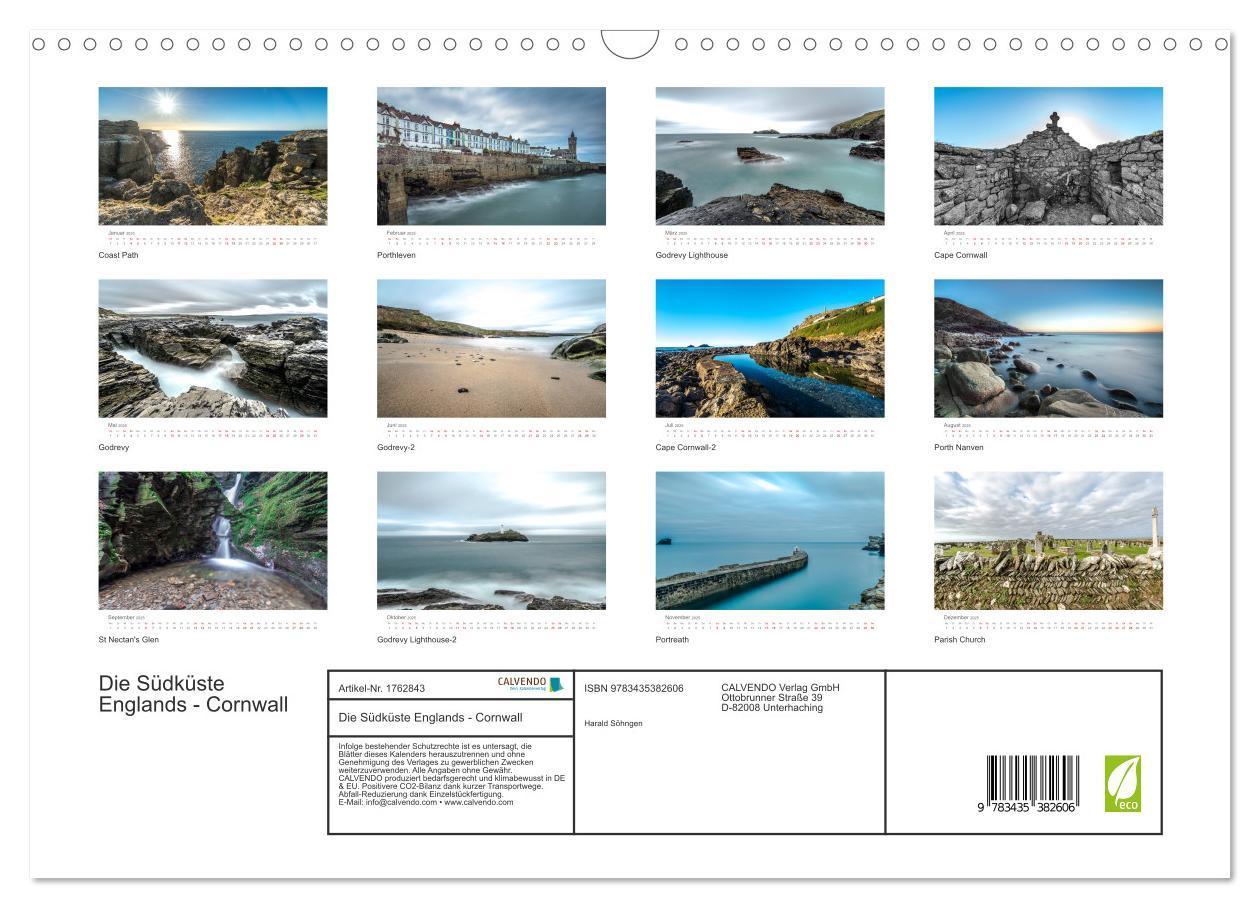 Bild: 9783435382606 | Die Südküste Englands - Cornwall (Wandkalender 2025 DIN A3 quer),...