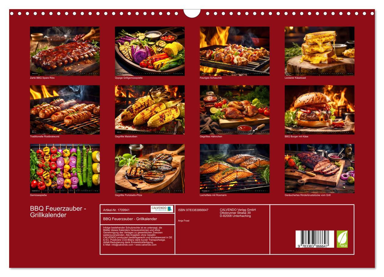 Bild: 9783383866647 | BBQ Feuerzauber - Grillkalender (Wandkalender 2025 DIN A3 quer),...