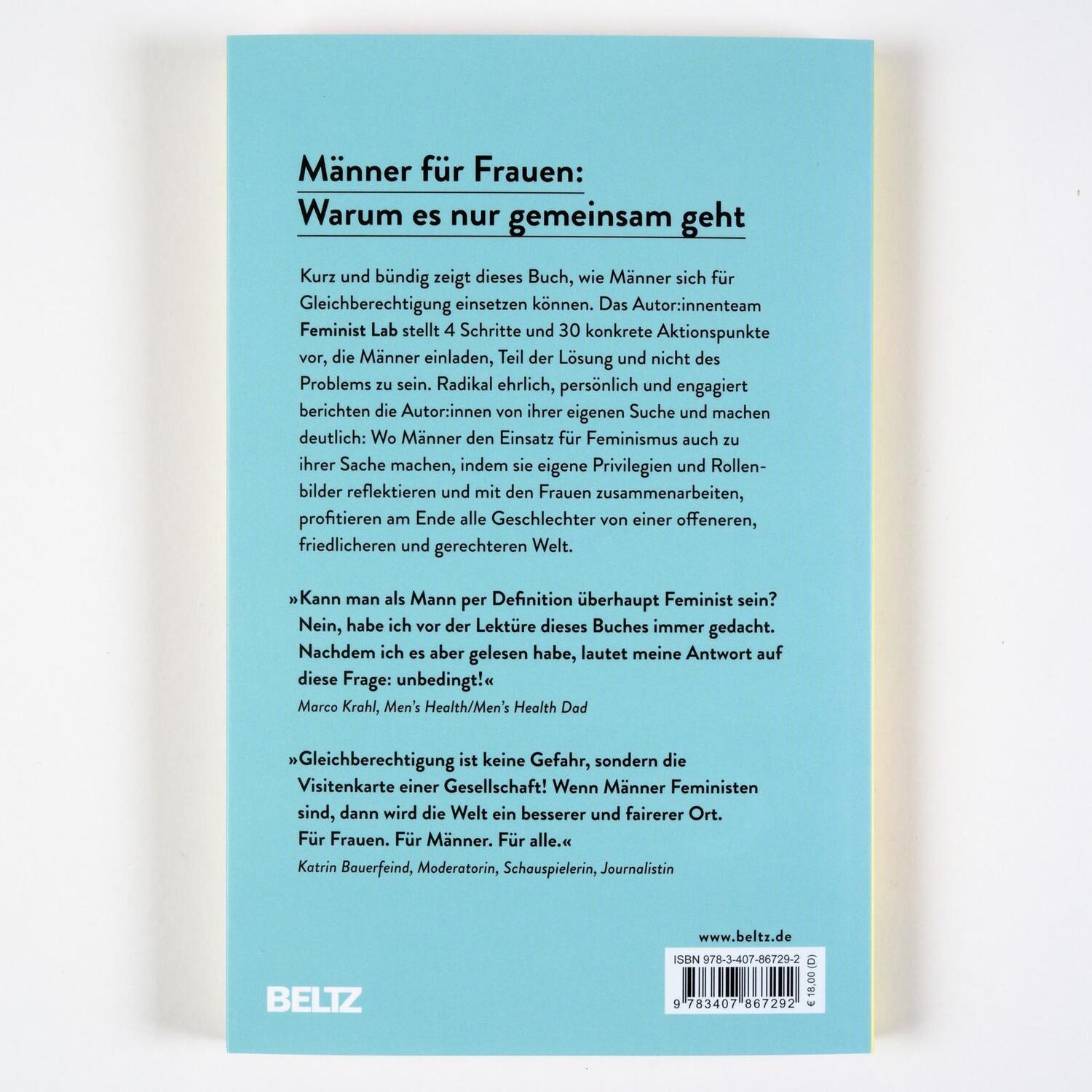 Rückseite: 9783407867292 | Das Buch, das jeder Mann lesen sollte | In 4 Schritten zum Feministen