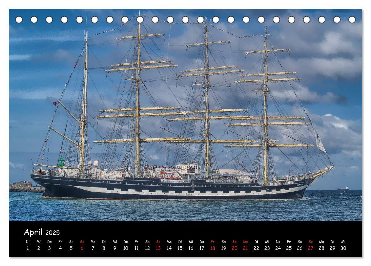 Bild: 9783435764266 | Windjammer vor Warnemünde (Tischkalender 2025 DIN A5 quer),...