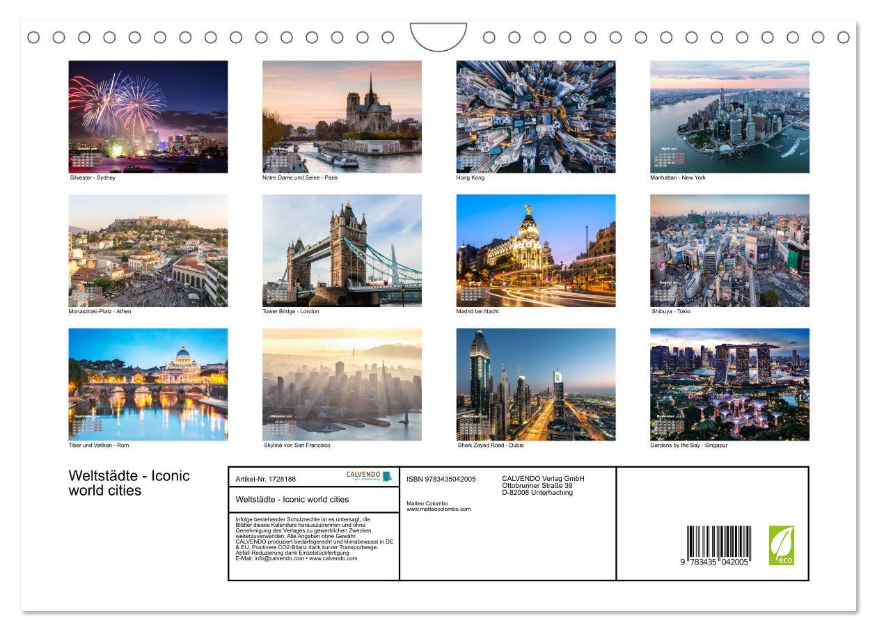 Bild: 9783435042005 | Weltstädte - Iconic world cities (Wandkalender 2025 DIN A4 quer),...