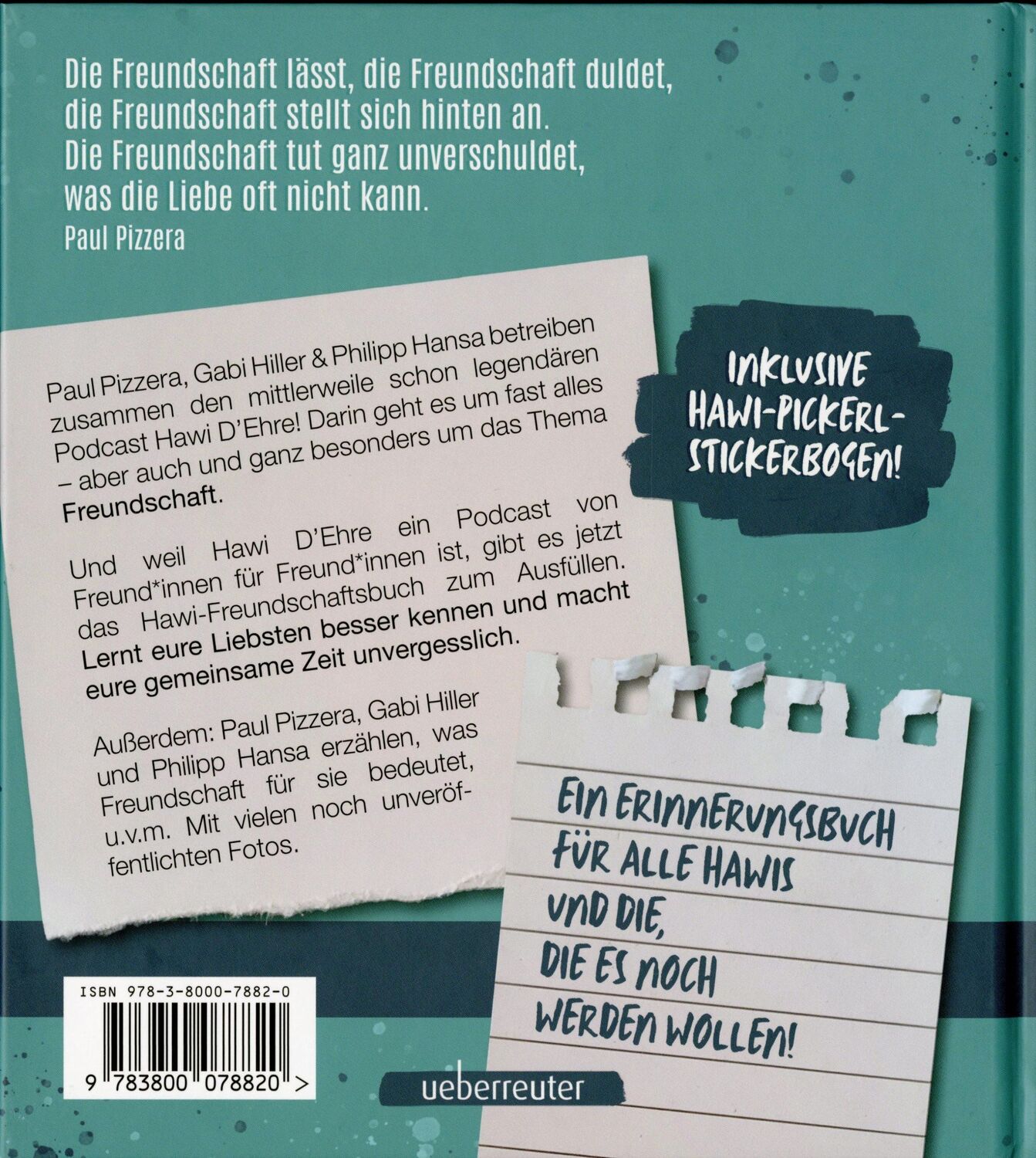 Rückseite: 9783800078820 | Hawi Alonso! Das unschlagbare Freundschaftsbuch. | Hansa (u. a.)