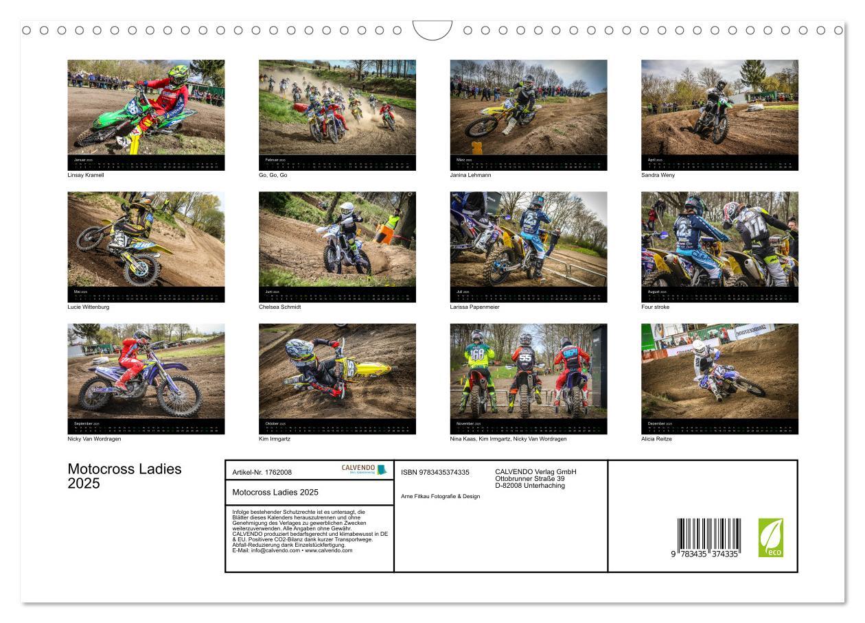 Bild: 9783435374335 | Motocross Ladies 2025 (Wandkalender 2025 DIN A3 quer), CALVENDO...