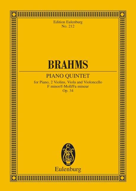 Cover: 9783795762063 | Piano Quintet F minor op. 34 | Johannes Brahms | Broschüre | 72 S.