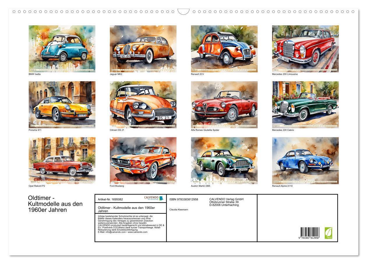 Bild: 9783383812958 | Oldtimer - Kultmodelle aus den 1960er Jahren (Wandkalender 2025 DIN...