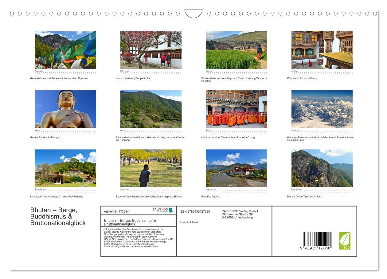 Bild: 9783435127290 | Bhutan ¿ Berge, Buddhismus &amp; Bruttonationalglück (Wandkalender 2025...