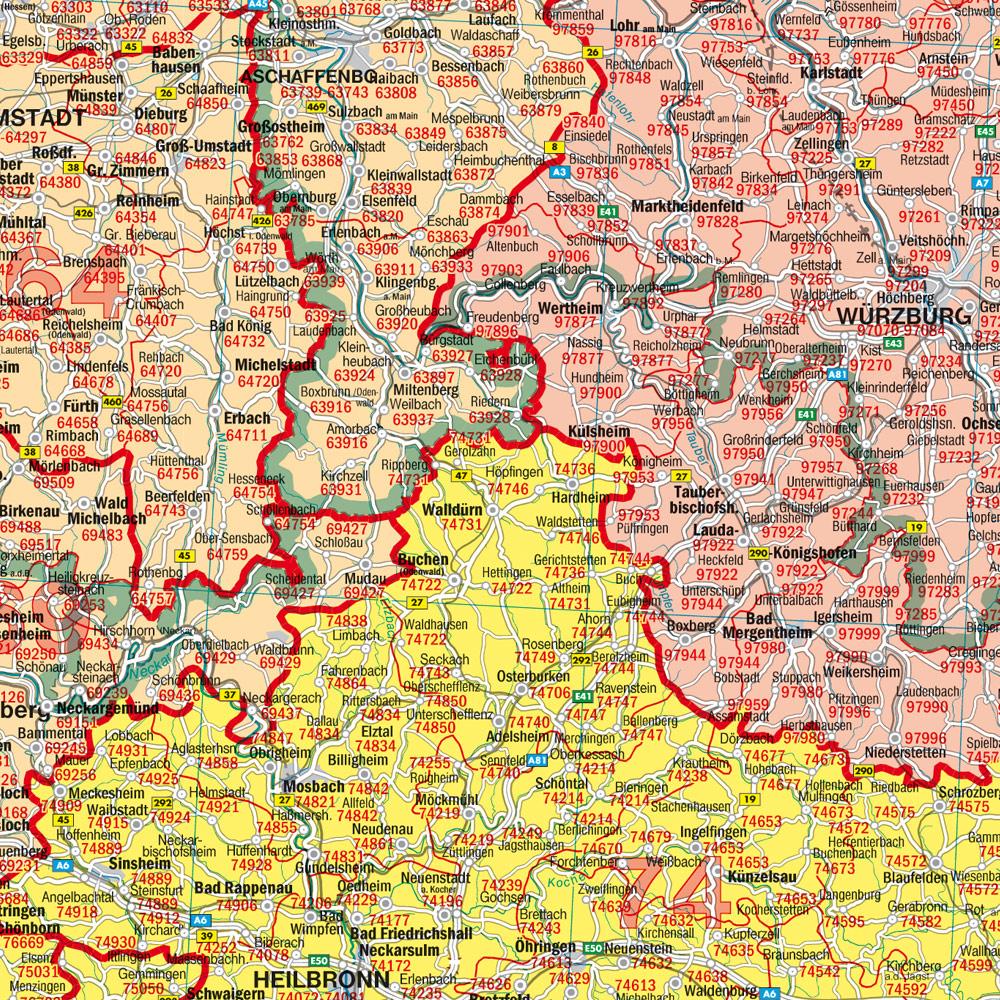 Bild: 9783707908954 | Deutschland 1 : 700 000. Postleitzahlenkarte | KG | (Land-)Karte