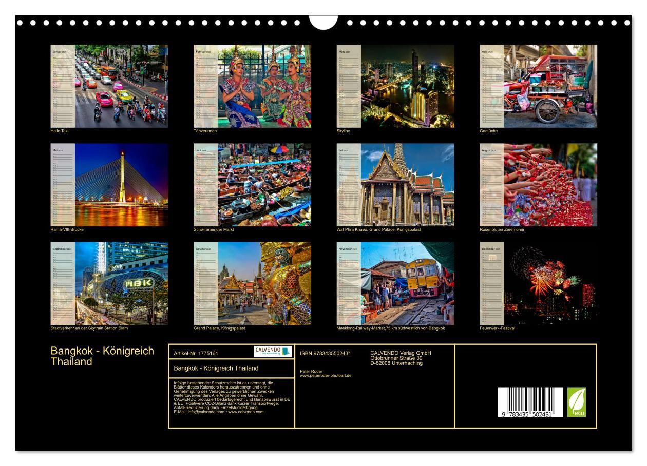 Bild: 9783435502431 | Bangkok - Königreich Thailand (Wandkalender 2025 DIN A3 quer),...