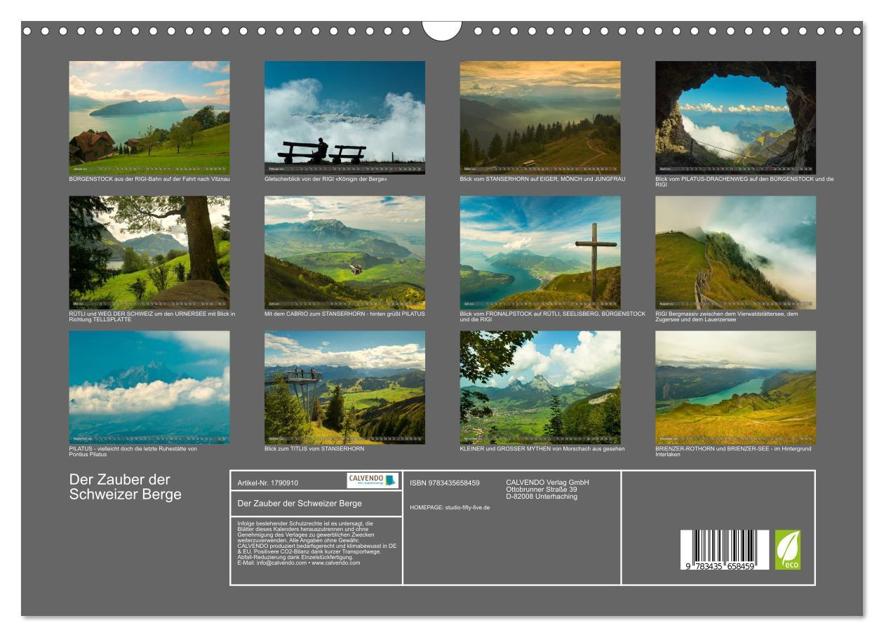 Bild: 9783435658459 | Der Zauber der Schweizer Berge (Wandkalender 2025 DIN A3 quer),...