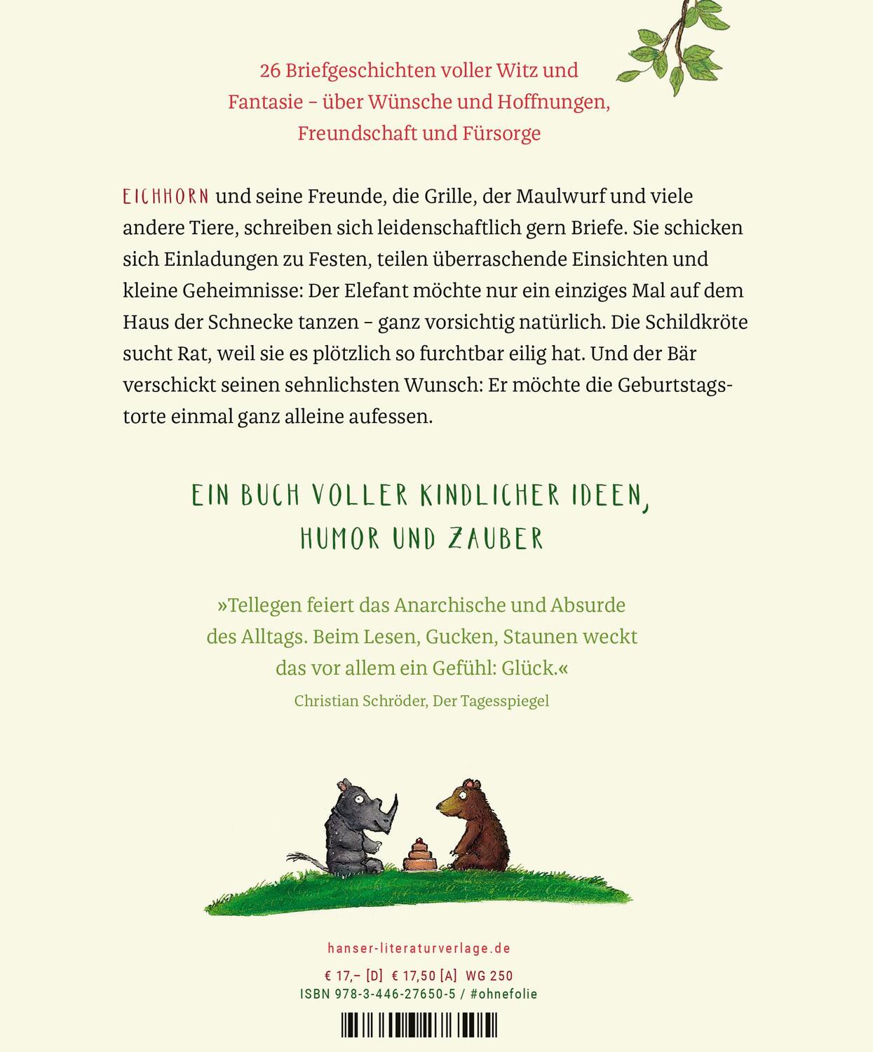 Bild: 9783446276505 | Briefe vom Eichhorn an die Ameise | Toon Tellegen | Buch | 96 S.