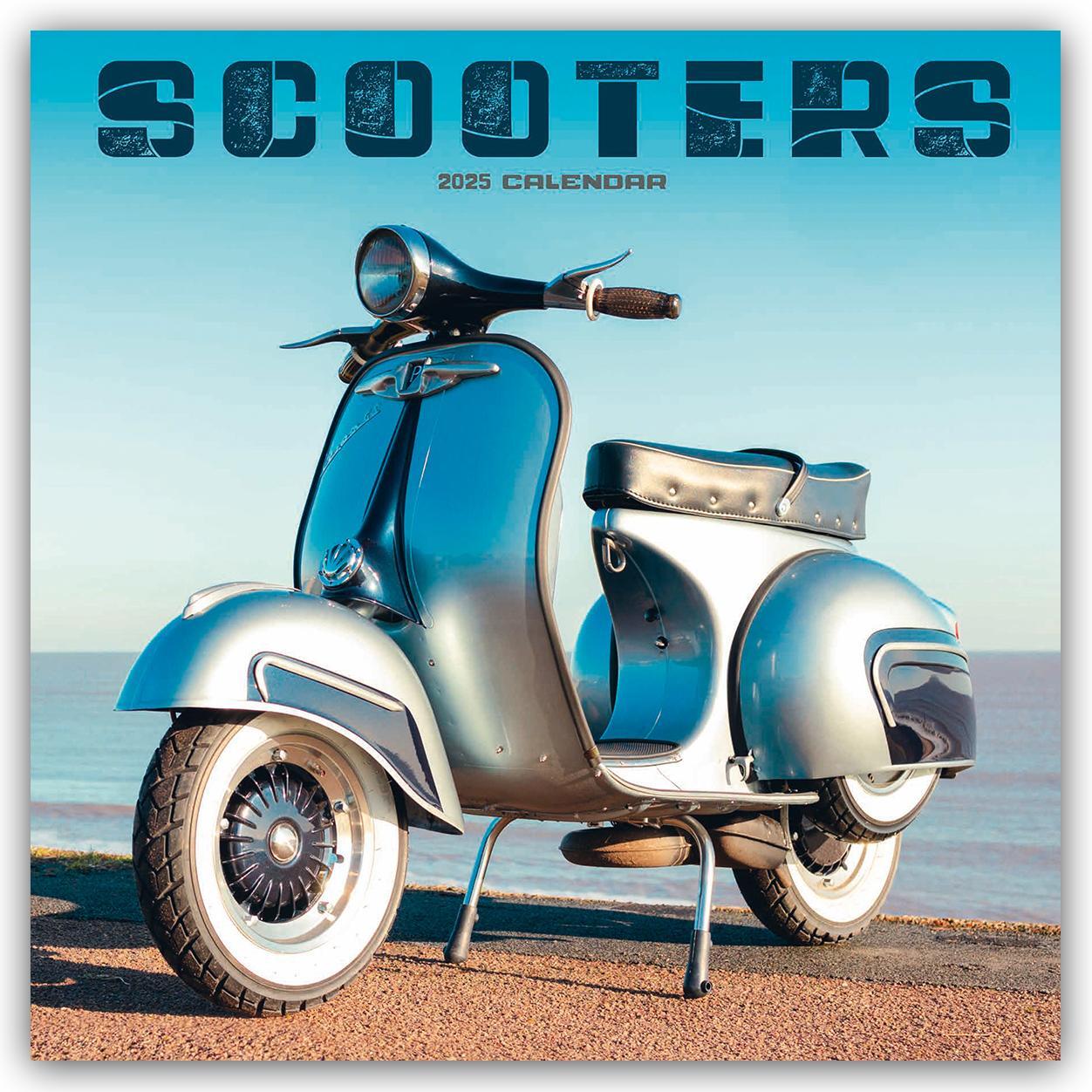 Cover: 9781529845259 | Scooters - Motorroller 2025 - Wand-Kalender | Carousel Calendar | 2025