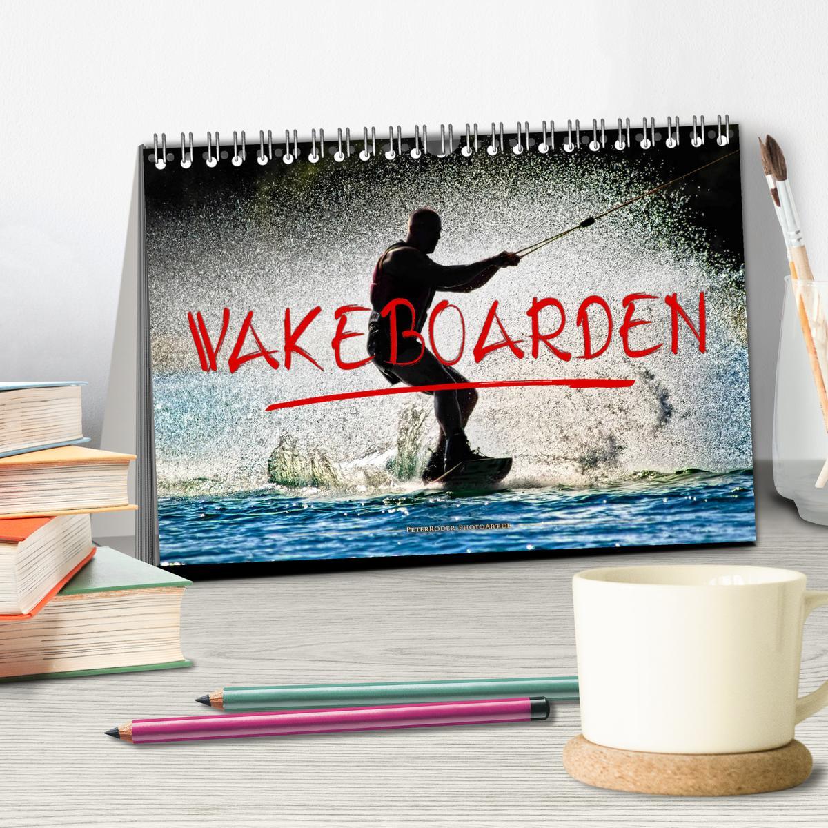 Bild: 9783435368303 | Wakeboarden (Tischkalender 2025 DIN A5 quer), CALVENDO Monatskalender