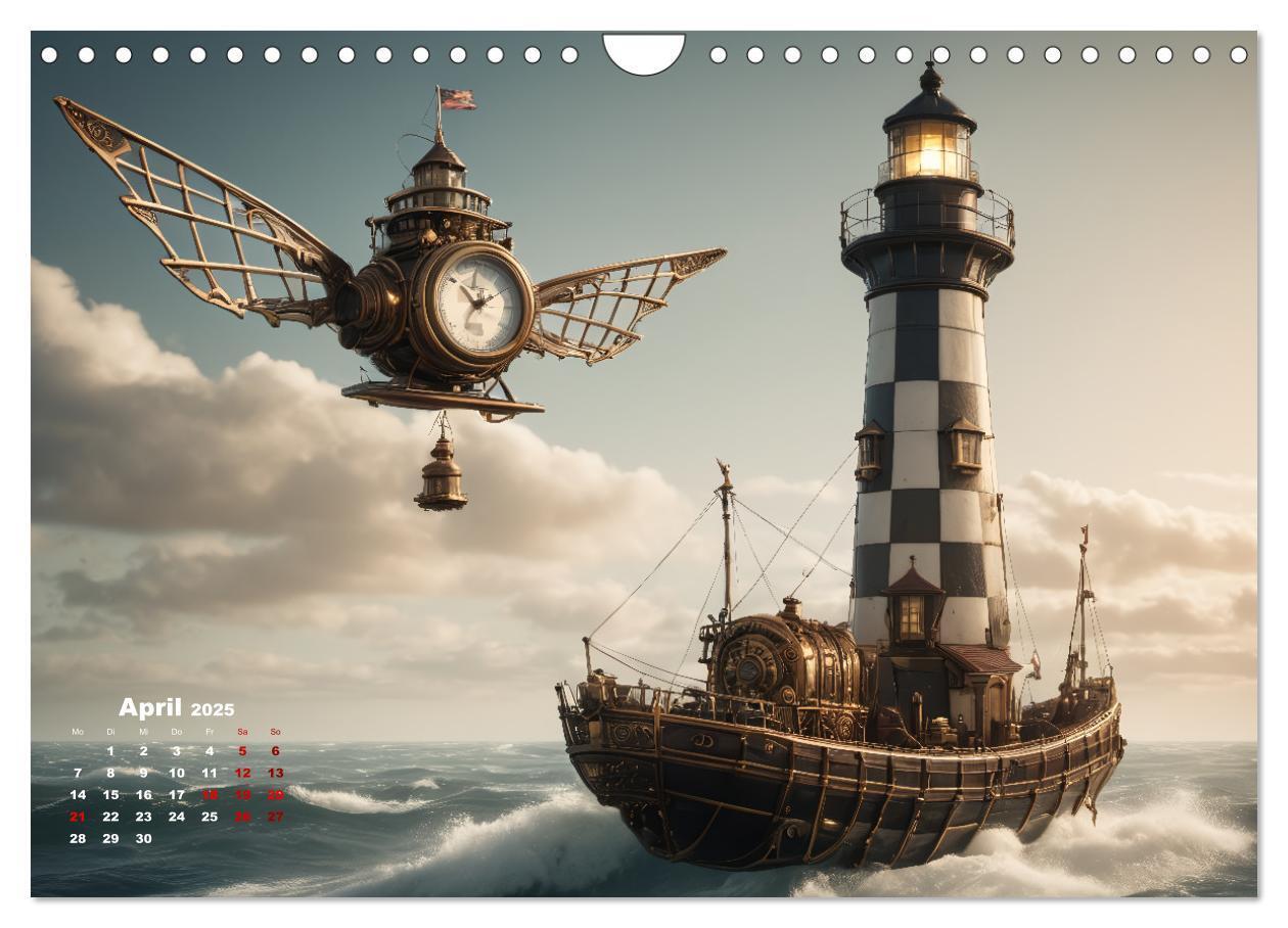 Bild: 9783383803765 | Steampunk - Die Welt der Leuchttürme (Wandkalender 2025 DIN A4...