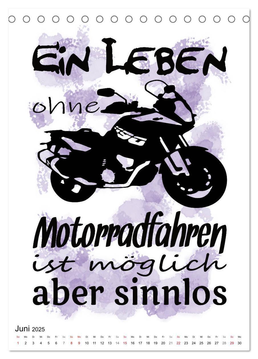 Bild: 9783435939312 | Biker-Sprüche (Tischkalender 2025 DIN A5 hoch), CALVENDO...