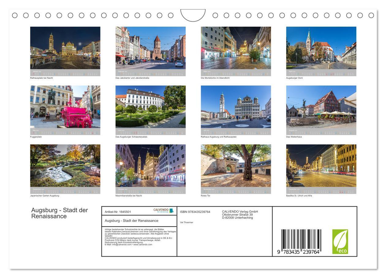 Bild: 9783435239764 | Augsburg - Stadt der Renaissance (Wandkalender 2025 DIN A4 quer),...