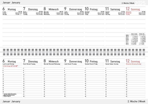 Bild: 9783731878780 | Tischkalender quer Professional Premium 2025 dunkelblau | Korsch