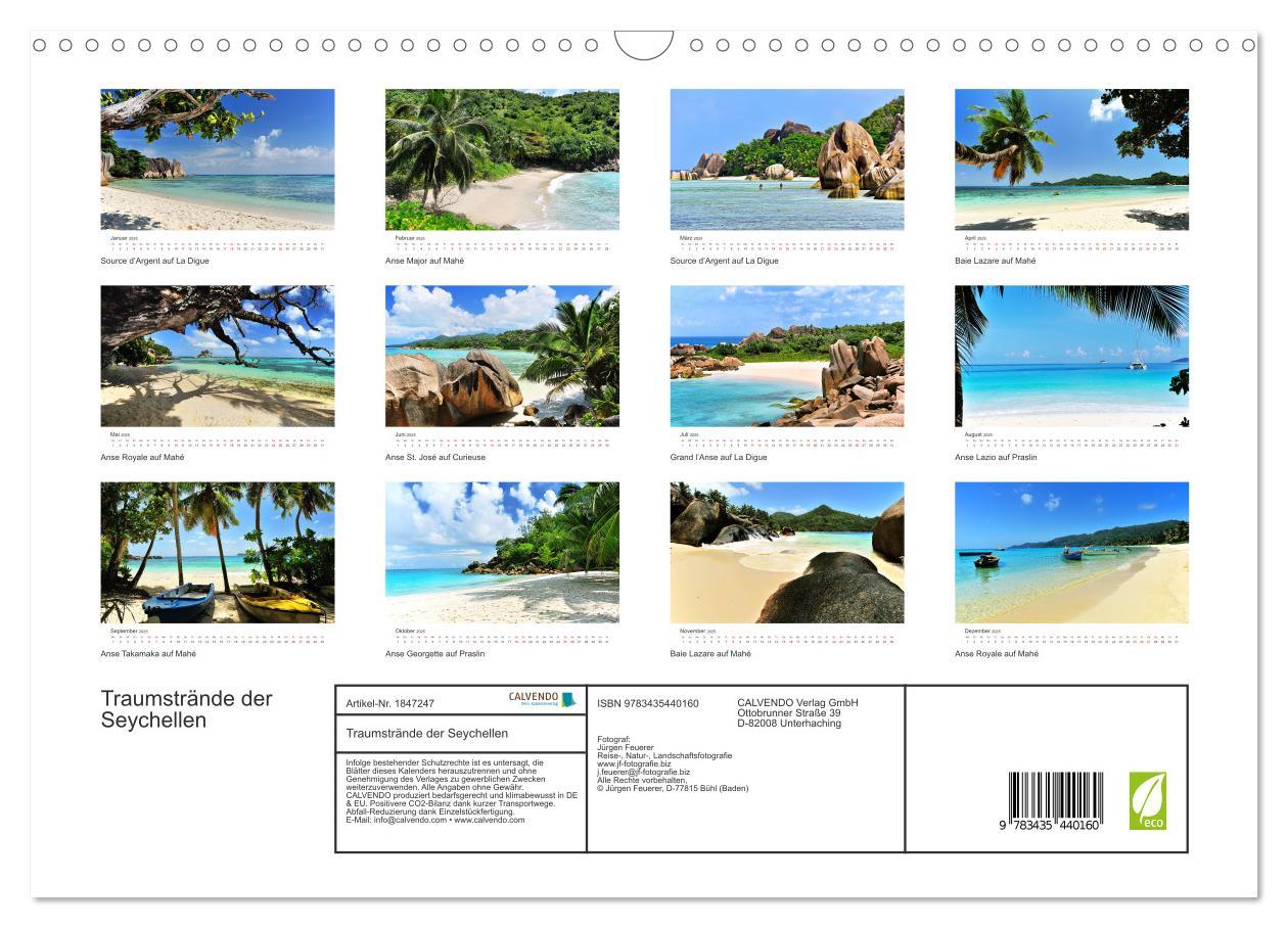 Bild: 9783435440160 | Traumstrände der Seychellen (Wandkalender 2025 DIN A3 quer),...