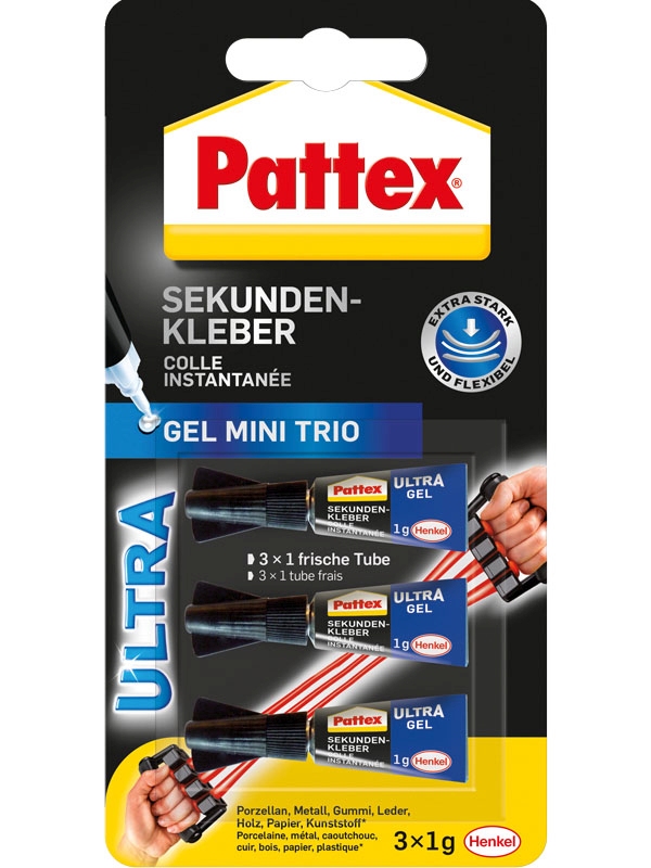 Cover: 4015000429207 | Pattex Kleben Pattex Sekundenkleber Ultra Gel Mini Trio, 3 1 g | 2023