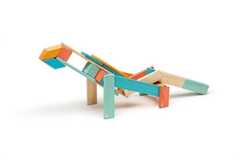 Bild: 853606003896 | 24 Magnetische Holzbausteine orange blau | Stück | 2021 | tegu