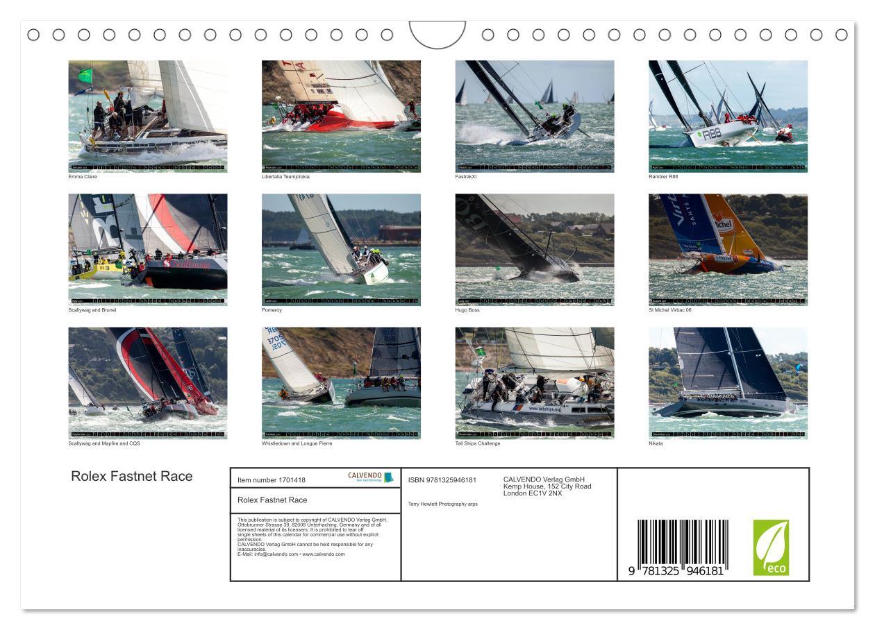 Bild: 9781325946181 | Rolex Fastnet Race (Wall Calendar 2025 DIN A4 landscape), CALVENDO...