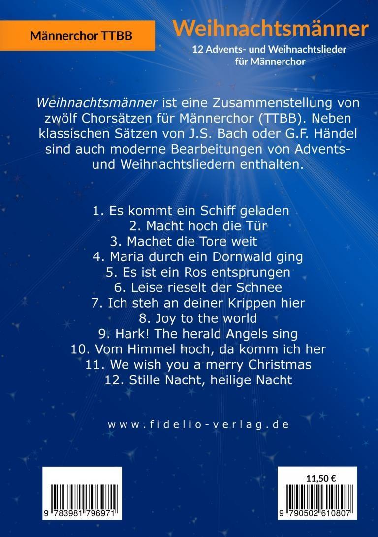 Bild: 9783981796971 | Weihnachtsmänner | 12 Advents- und Weihnachtslieder für Männerchor