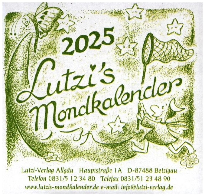 Cover: 9783942966153 | Lutzis Mondkalender rund Ø 16cm (Tagesabreisskalender) 2025 | Kalender