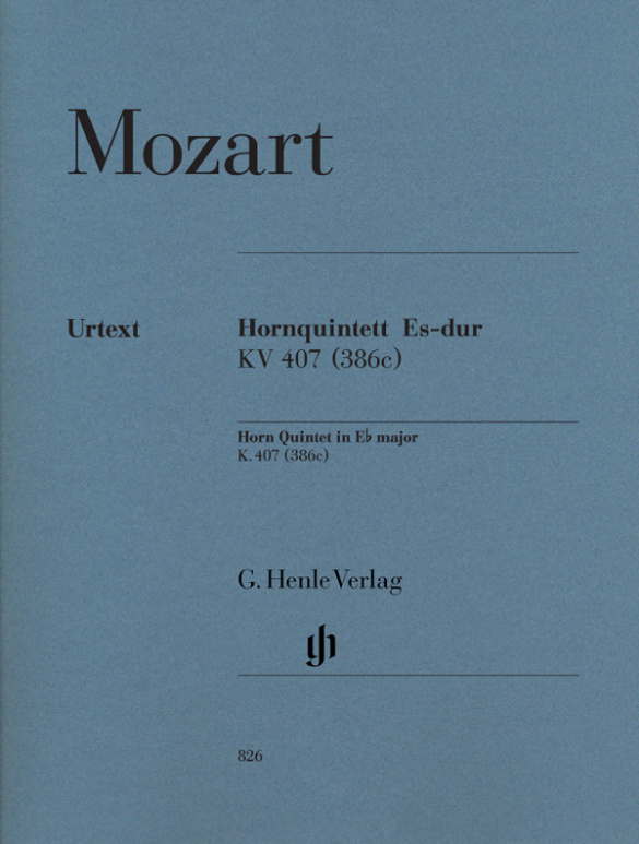 Cover: 9790201808260 | Horn Quintet In E flat K.407 | With parts for Horn in E flat and F.