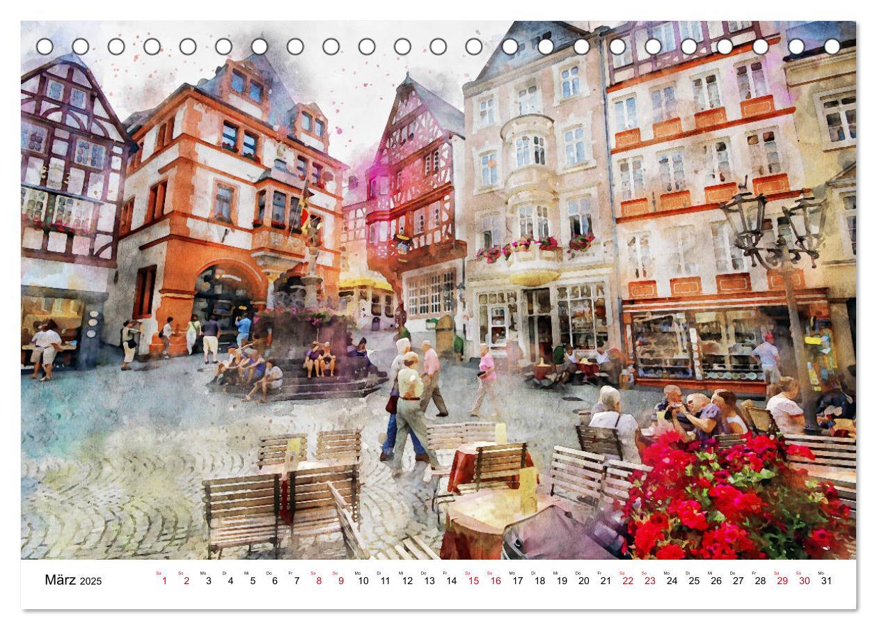 Bild: 9783435140862 | Bernkastel-Kues - Stadtrundgang in Aquarell (Tischkalender 2025 DIN...