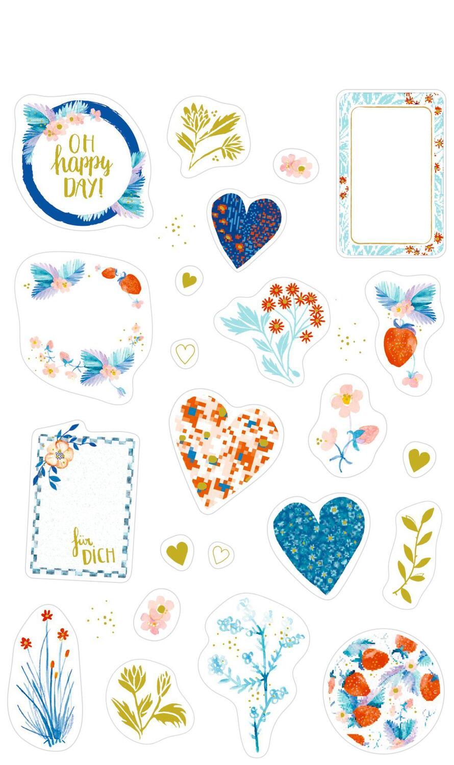 Bild: 4050003955582 | Sticker und Etiketten | Stickerbogen mit 100 Stickern (All about blue)