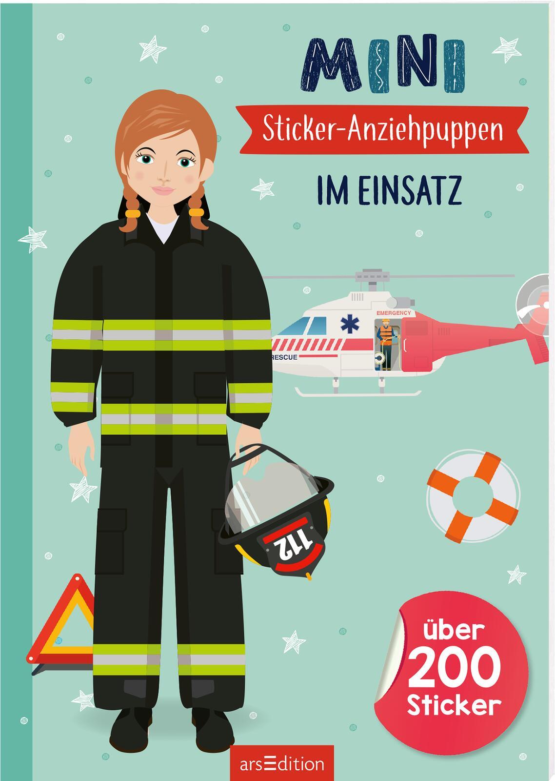 Cover: 9783845858074 | Mini-Sticker-Anziehpuppen - Im Einsatz | Über 200 Sticker | Buch